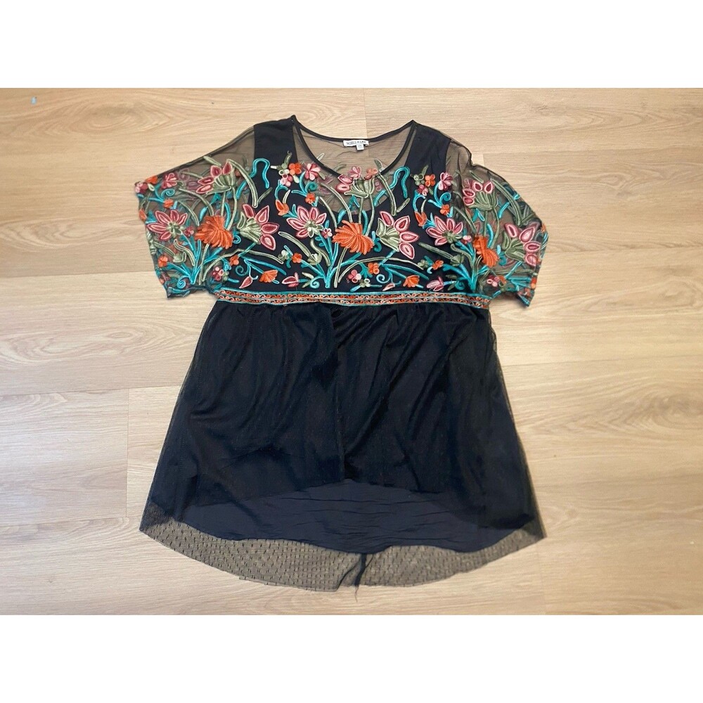 Tassels N Lace Embroidered Blouse Size 2X